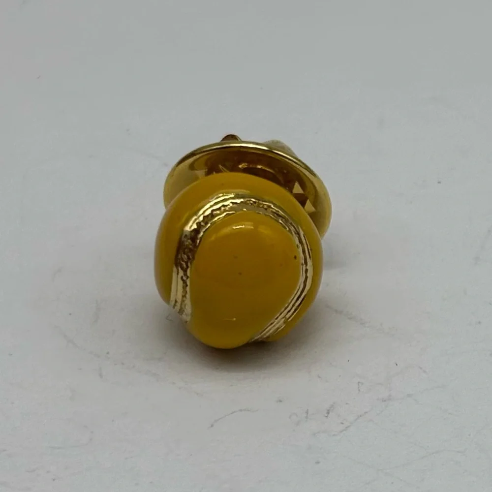 Ladies yellow tennis ball lapel‎ pin brooch